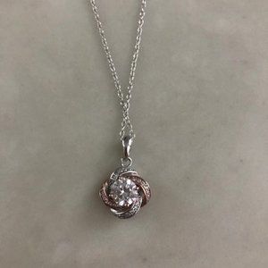 Sterling Silver Diamond Simulants Necklace